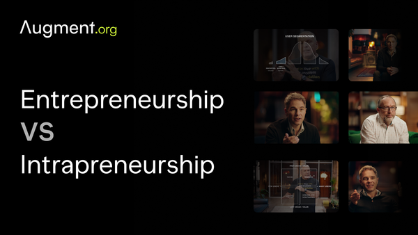 Images of Augment instructors speeking about intrapreneurship and entrepreneurship
